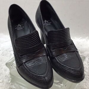 Aquatalia Rella Weatherproof lizard embossed Leather Pump 7.5